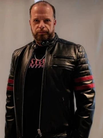 Hybrid black leather jacket