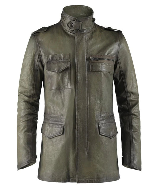 Soul Revolver Leather Jacket mens olive Reese leather jacket